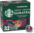 Starbucks K-Cup Coffee Pods, Dark Roast Coffee, Sumatra, 100% Arabica, 1 box (32 pods)