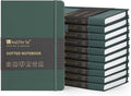 &And Per Se Dotted Journal Notebook (10 packs), A5 Hardcover Leather Bullet Dotted Journal, 160 Pages 100GSM Thick Paper, 3 Sheets of Stickers Included - 5.7'' x 8'' (Green)