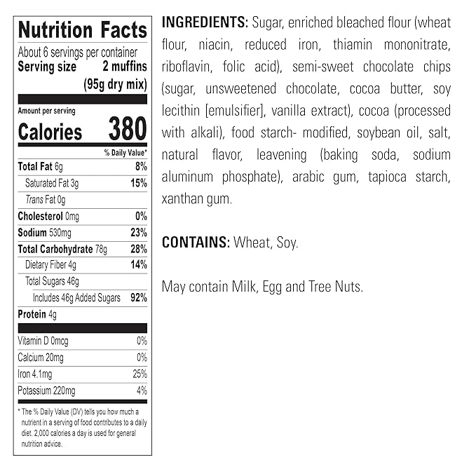Krusteaz Muffin Mix, Double Chocolate Muffin Mix, Made with Real Chocolate Chips & No Artificial Flavors, Colors or Preservatives, 20 OZ Box (Pack of 6)