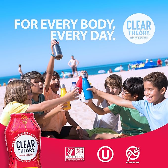 Clear Theory Water Flavoring Drops with Electrolytes – Electrolyte Drink Mix, [Fruit Punch] Water Enhancer for Kids & Adults, Sugar-Free, Vegan, Gluten-Free, 2-Pack (1.62 fl oz Bottles)