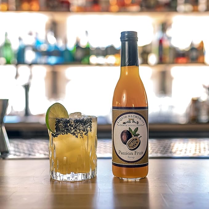 Liquid Alchemist Passion Fruit Syrup for Cocktails - Real Ingredients Make our Passion Fruit Puree for Cocktails the Perfect Margarita Mix - Non-GMO & Vegan (25 oz)