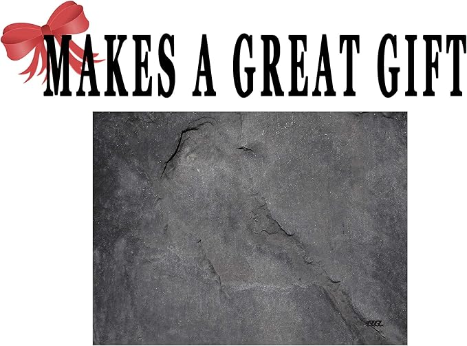 Rogue River Tactical Dark Gray Stone Textured Marble Art Kitchen Glass Cutting Board Modern Decorative Gift Abstract Wavy Contrast Design