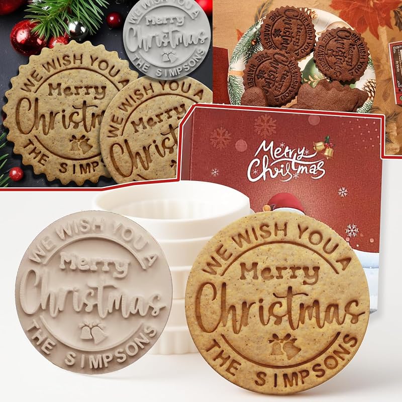 Personalized Christmas Cookie Stamps Customizable Name Cookie Stamps With Handle Cutter For Cookie Baking Decorating Cakes And Handmade Christmas Gifts Perfect (Concave cookie design)