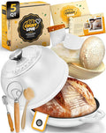 Dutch Oven Bread Baking - 5QT Enamel Bread-Dome - incl Sourdough Bread-Baking Suppliers like Dough Whisk Scoring Lame etc Bread-Oven Cast Iron for Sour dough Bread-Pan with Lid, Bread-making