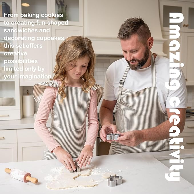 Baker Buddy 18-Piece Parent-Child Baking Kit with Matching Aprons Complete Beginner Set for Adults & Kids, Includes Utensils, Tools & Accessories for Fun Family Baking