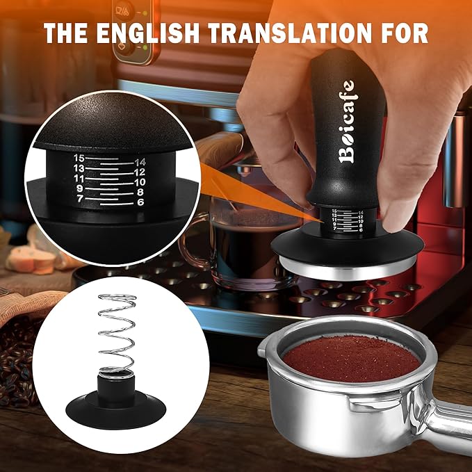 22 PCS 58mm Espresso Accessories Kit, 58mm Spring Loaded Calibrated Espresso Coffee Tamper Set with Tamper Mat, WDT Tool, Latte Art Kit, Frothing Pitcher and Towel for Coffee Making (58mm)