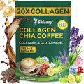 20x Collagen Chia Coffee - 11-in-1 Coffee Shape Mix with Collagen & Chia Seeds, L-Glutathione for Skin, Hair, Joints - Boost Energy and Improve Focus, Vegan Friendly, 45 Servings