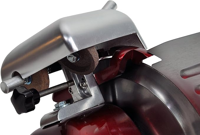 KWS MS-6RT Premium 200w Electric Slicer 7.67-Inch in Red Teflon Blade, Frozen Meat Deli Meat Cheese Food Slicer Low Noises Commercial and Home Use