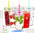 Clear Tumbler Cup, 16 oz Plastic Iced Coffee Cup with Lid and Straw, 6 Pack, Reusable and Dishwasher Safe, for Gatherings and Outdoor Adventures (6, Pure Transparency)