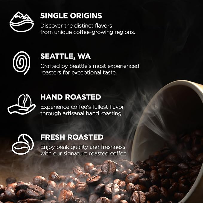 Fonte Coffee Roaster - Whole Bean Coffee - Medium-Dark Fresh Roast - Roasted in Seattle - Single Origin - Herbal, Nutty, Dark Chocolate - 12 oz - Portofino