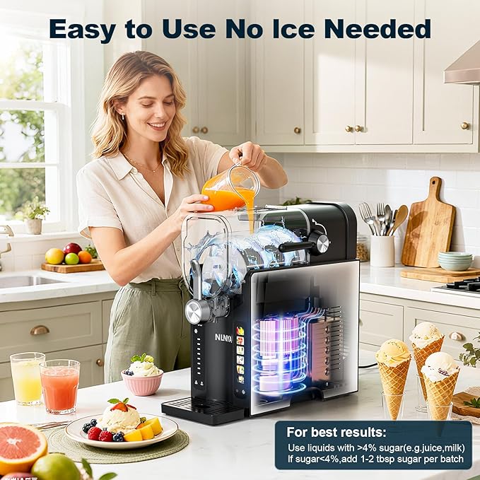 SLUSHi Professional Frozen Drink Maker with No Ice Needed, Slushie Machine for Home with 6 Preset Programs for Margaritas, Frappés, Milk Shake and More, upgrade LED Display, Auto Clean, 6 Modes