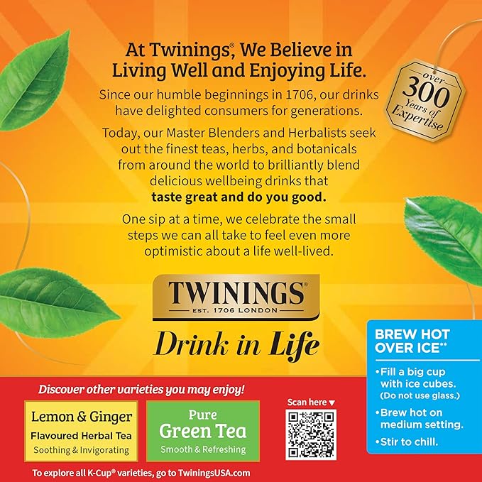 Twinings Decaffeinated English Breakfast Black Tea 72 K-Cup Pods for Keurig, 12 Count (Pack of 6), Smooth, Flavourful, Robust, Enjoy Hot or Iced