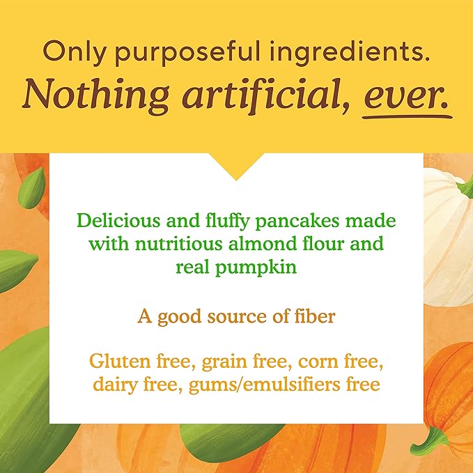 Simple Mills Almond Flour Pancake & Waffle Mix, Pumpkin - Gluten Free, Plant Based, Paleo Friendly, Breakfast 10.7 Ounce (Pack of 6)
