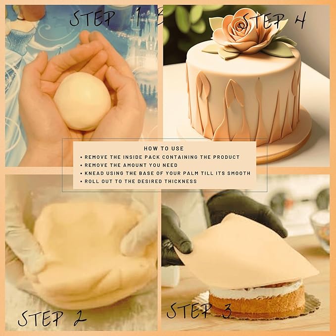 Confect Skin Fondant | Icing Fondant | Colored Fondant | Fondant Kit | Cake Fondant | Chefs Choice Edible Fondant for Cakes Decorating | Vegan, Gluten-Free, Nut-Free, Palm Oil-Free – 8.8 Oz