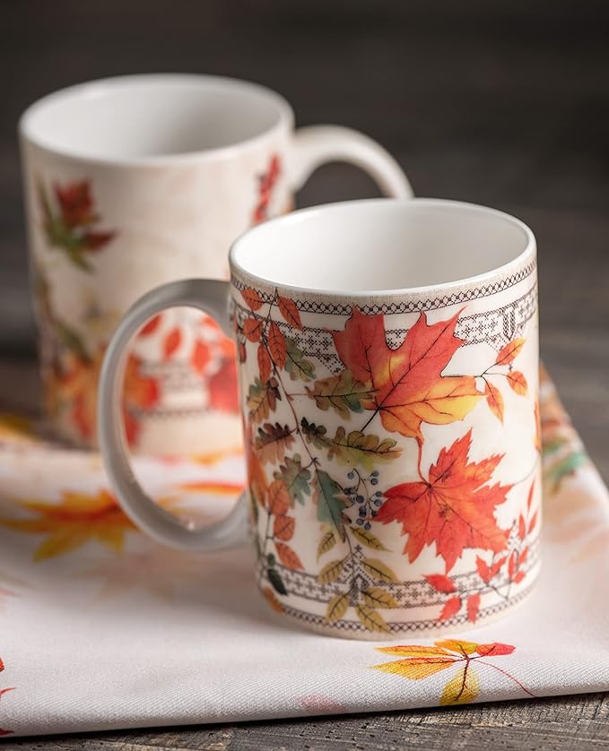 Maison d' Hermine Coffee Mug with Handles Fine Bone China Mugs Pack of Two Tea Cups for Hot Beverages Cappuccino Latte Home Restaurant Office Perfect for Gift (Amarante, 12 Ounce)