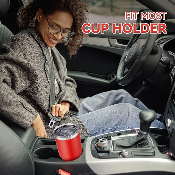 30 oz Tumbler with Lid Stainless Steel Tumblers Bulk Vacuum Insulated Cup Reusable Powder Coated Travel Mug Double Wall Leak Proof Cups Keep Cold Drinks for 12 Hours Wine Red, Set of 8
