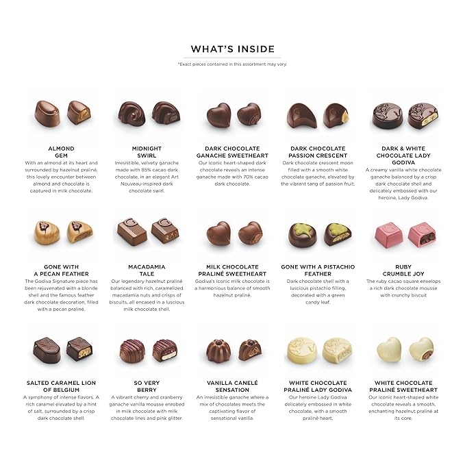 Godiva Red Bow Gold Assorted Chocolate Gift Box, Belgian Dark and Milk Chocolates with Pralinés, Ganaches & Caramels, Gourmet Holiday Gift, Non-GMO & Kosher, 30 Pc