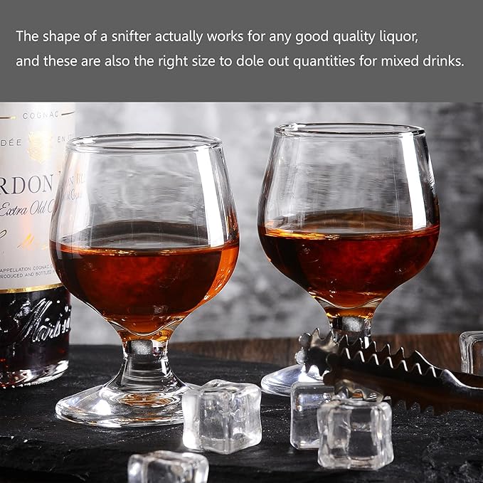 Shot Glasses, 5oz Glass Set of 6/Clear Glasses/Cute Glasses/Perfect for Tasting Brandy/Glass Snifters, 6 Count (Pack of 1)