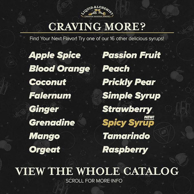Liquid Alchemist Spicy Habanero Infused Simple Syrup for Cocktails – Real Ingredients Make our Habanero Syrup a Great Spicy Margarita Mix & Paloma Picante - Vegan, Non-GMO Sweet Heat Drink Mix (12 oz)