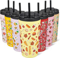 BJPKPK 18oz Tumbler With lid And Straw Stainless Steel Travel Coffee Mug Insulated Tumblers Cups,Yummy
