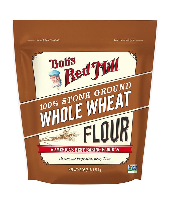 Bob's Red Mill Whole Wheat Flour, 3 Pound (Pack of 4) - Whole Grain, Non-GMO, Vegan