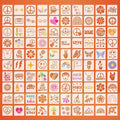 Fainne 100 Pcs Stencils for Painting on Wood Reusable Stencil Crafts Drawing Templates Holiday Wall Paper for DIY Scrapbook Home 2 x 2 Inch (Groovy Party)