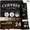 COFFREE Organic Instant Coffee Packets - 150% Extra Strong Dark Roast with Bold, Full-Bodied Taste - Low Acid, Mold Free Coffee Made with Arabica Coffee Beans - Hot or Cold Travel Packets 24 Pack Box