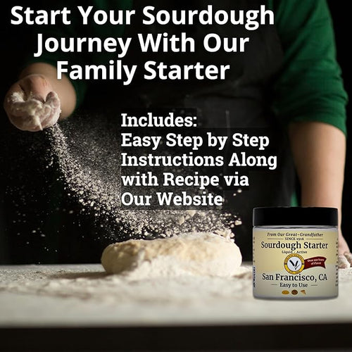 109 Year Old San Francisco Sourdough Starter Culture | Est. 1916 by our great-grandfather | Easy to follow instructions | Includes detailed instructions and recipe |
