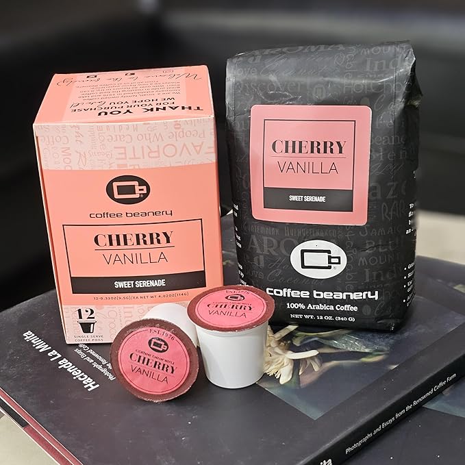 Cherry Vanilla Flavored Coffee by Coffee Beanery | Medium Roast, 12oz Ground