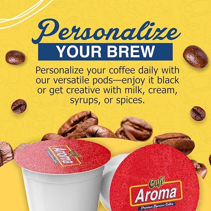 Café Aroma Espresso Capsules, Espresso Pods, Compatible With Nespresso Original Machines, Authentic Cuban Style Coffee, 4 Pack (40 Count)