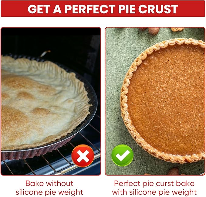 Pie Weights for Blind Baking 10" Tart Pan,Silicone Pie Weight for Baking Crust,Reusable Pies Crust Weights – for Pies/Tart/Quich– Food-Safe,Dishwasher Safe – Designed Exclusively for 10 in. Tart Pan