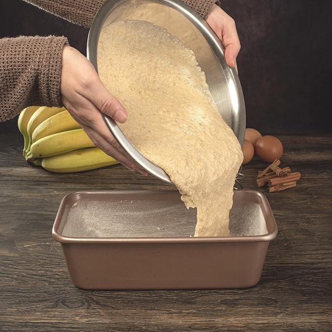 Nonstick 9x5 inch Bread Loaf Pan for Oven | PFOA & BPA Free Non Toxic Loaf Tin | Molds for Baking | Best 9 x 5 Non stick Bakeware | Nontoxic 5x9 Banana Bread Mold Pans & Tins