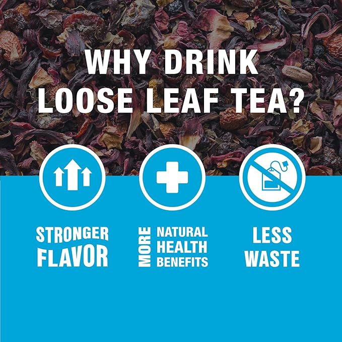 Tiesta Tea - Fireberry, Loose Leaf, Cranberry Hibiscus Rooibos Tea, Premium Non-Caffeinated Rooibos Blend, Make Hot or Iced & Brews Up to 25 Cups, 1.7oz Resealable Pouch, Pack of 6