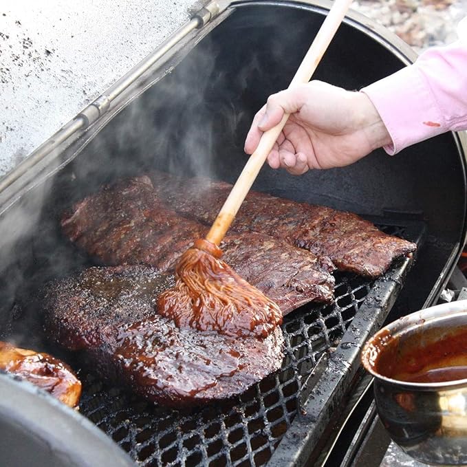 Better Grillin BBQ Bastin Mop Basting Barbecue Brush/Mop Easily Applies Marinades, Sauces, Washes Out, 16in Handle, 4pk