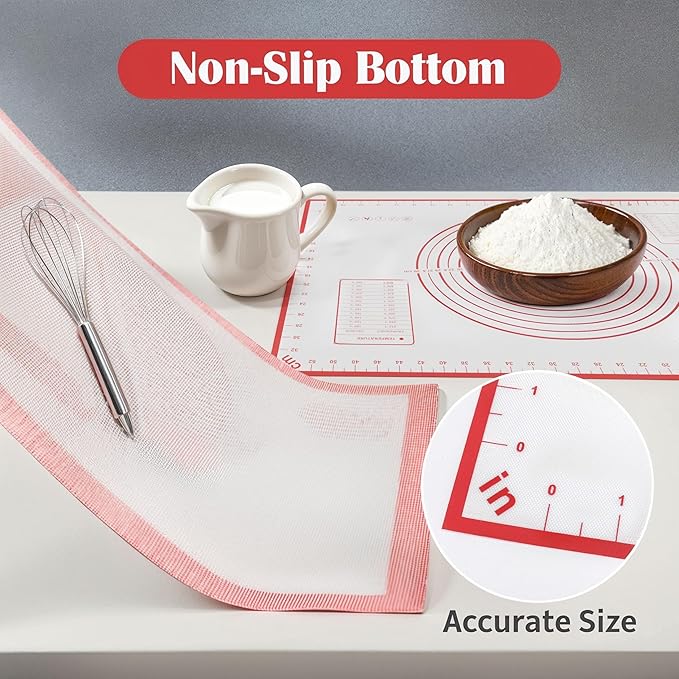 BlueBark 2 PCS - 32"L x 24"W Non-stick Silicone Baking Mat for Pastry & Dough, Sourdough Bread Making Tools, Kitchen Counter, Cooking Enthusiasts