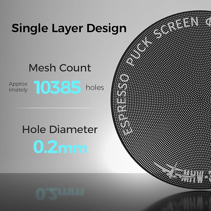 MHW-3BOMBER 51mm Espresso Puck Screen - 0.2mm Ultra Thin Espresso Puck - Metal Reusable Coffee Filter for Portafilter Basket 51mm - Puck Screen with Stand 3 Pack FG7050-OS