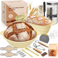 30 Pcs Sourdough Starter Kit,MQFORU Sourdough Bread Baking Supplies with 10" Round & 10" Oval baskets,Silicone Sourdough Bread Kit,Sour Dough Starter Kits for Bakers Wife Mom Women