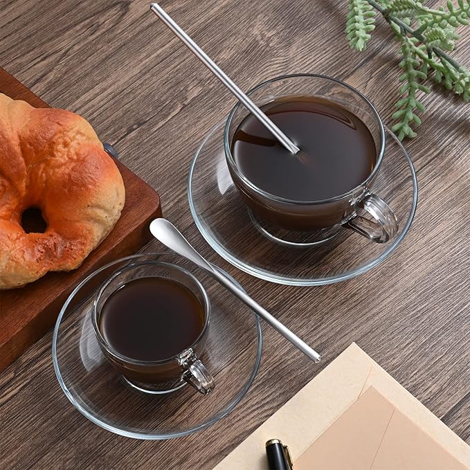 6-Pack 6.2" / 15.8cm Stainless Steel Long Handle Stirring & Mixing Spoon – Reusable Bar Tool for Coffee, Tea, Iced Drinks & Cocktails