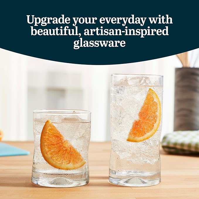 Libbey Impressions 16-Piece Tumbler and Rocks Glass Set