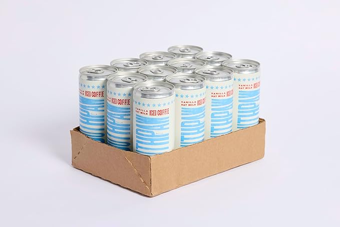 Rival Bros Southpaw Ready to Drink Iced Coffee, Vanilla Oat Milk Flavored, 7.5 Fl Oz, 12 Count, Perfect for On-the-Go, 100mg Caffeine, Easy to Drink Canned Coffee