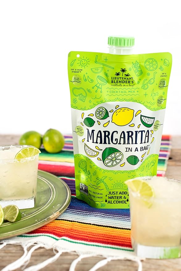 Lt. Blender's Margarita in a Bag - Margarita Mix - Each Bag Makes 1/2 Gallon of Frozen Margaritas – Non-GMO Cocktail Mix - No Margarita Machine Needed – Add Liquor, Wine or as a Mocktails (Pack of 1)
