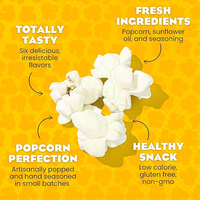Live Love Pop Variety Pack Flavored Gourmet Popcorn (Pack of 6), Healthy Snack, Gluten Free, Vegan & Non-GMO, Mission Driven Munchies