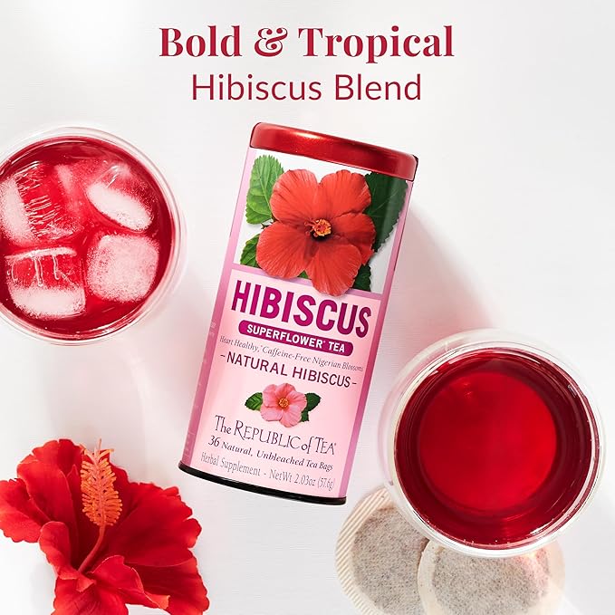 The Republic of Tea - Natural Hibiscus SuperFlower Tea (36 Tea Bags)