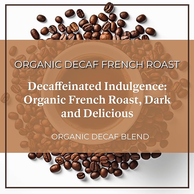 San Diego Coffee Organic French Roast DECAF, Dark Roast, Whole Bean Coffee, 16-Ounce Bags (Pack of 2) Café en grano tostado descafeinado