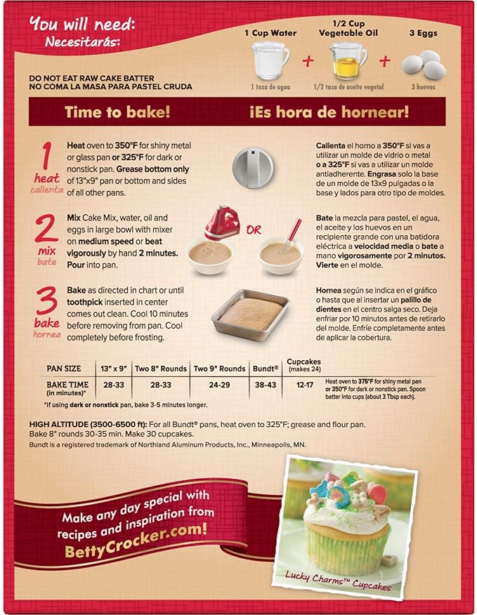 Betty Crocker Super Moist Cake Mix-Cherry Chip-15.25 Oz,2 Pack