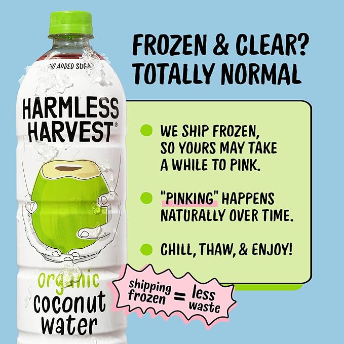 Harmless Harvest Organic Coconut Water 10 Fl Oz, 24 Pack – Natural Electrolyte Hydration Drink, No Sugar Added, Original Coconut Water, Non-GMO & Fair for Life Certified