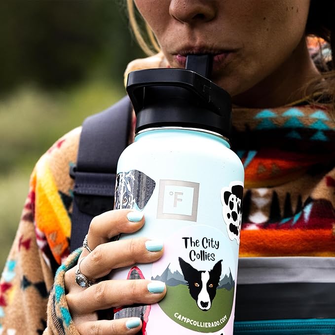 IRON °FLASK Camping & Hiking Hydration Flask with 3 Lids - Stainless Steel, Double Walled & Vacuum Insulated Water Bottle - Leak Proof & BPA Free (Terrazzo, Spout - 32 oz)