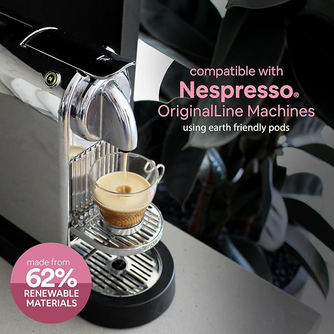 WOKEN COFFEE Compostable Nespresso Pods - Portofino Medium Roast Italian Espresso Coffee Capsules Compatible With Nespresso Coffee Machine (80 Pod Count, 8 Boxes)