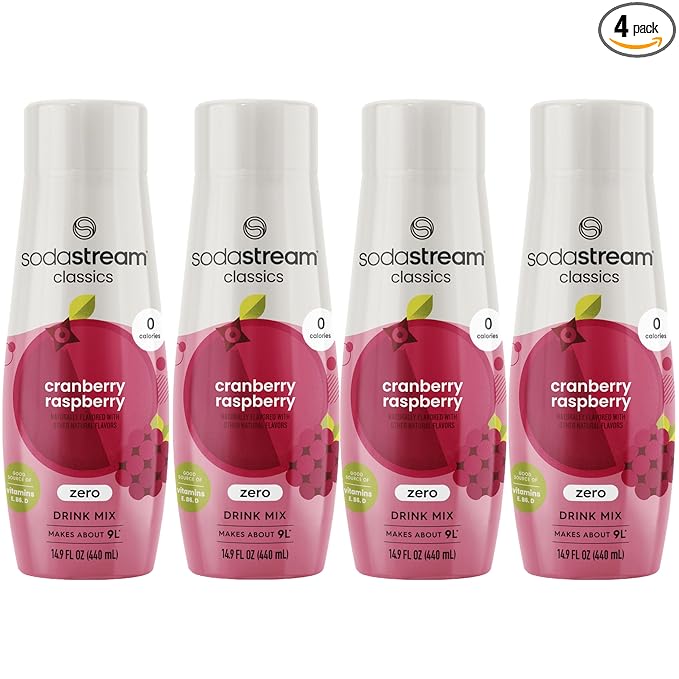 SodaStream Cranberry Raspberry Zero Calorie, 440ml 4-Pack