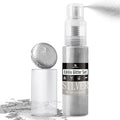 Edible Glitter Spray - 3/4oz Luster Dust Edible Food Grade Glitter Shimmer Dust Powder for Cocktails, Drinks, Cake Decorating - Metallic Food Coloring Powder for Wine, Candy, Cookie, Icing (Silver)